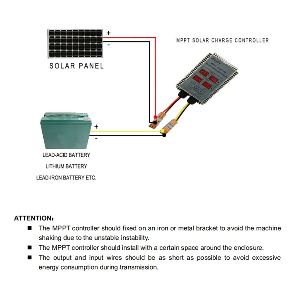 Controller Voltage Display 200W/300W/400W (Optional) MPPT Solar Step-down Dustproof Output Waterproof 10~30V Real-time Recharging LED Adjustable Tracking Battery CACAGOO
