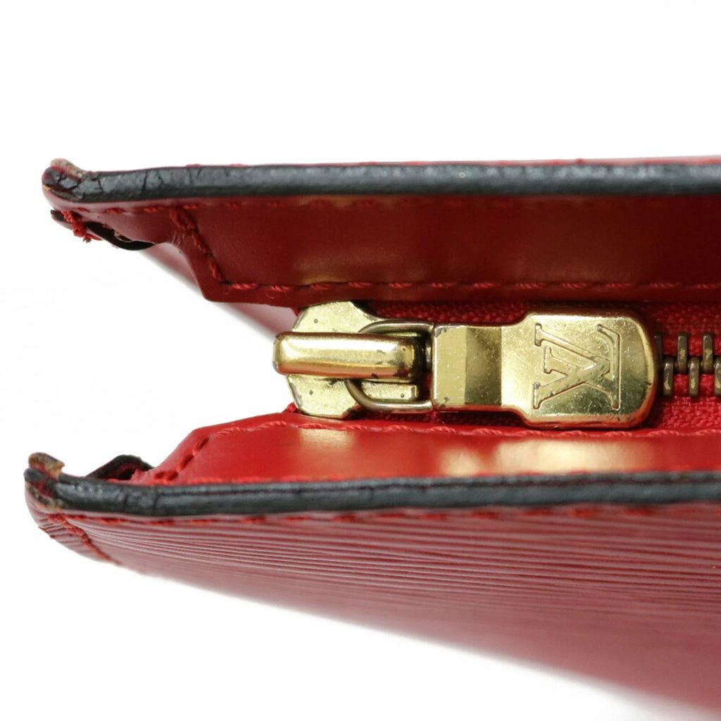 LOUIS Jack Ladies M52277 Handbag Red VUITTON Sun Pre-Owned Vuitton Castilean Leather Epi Louis (Fair)