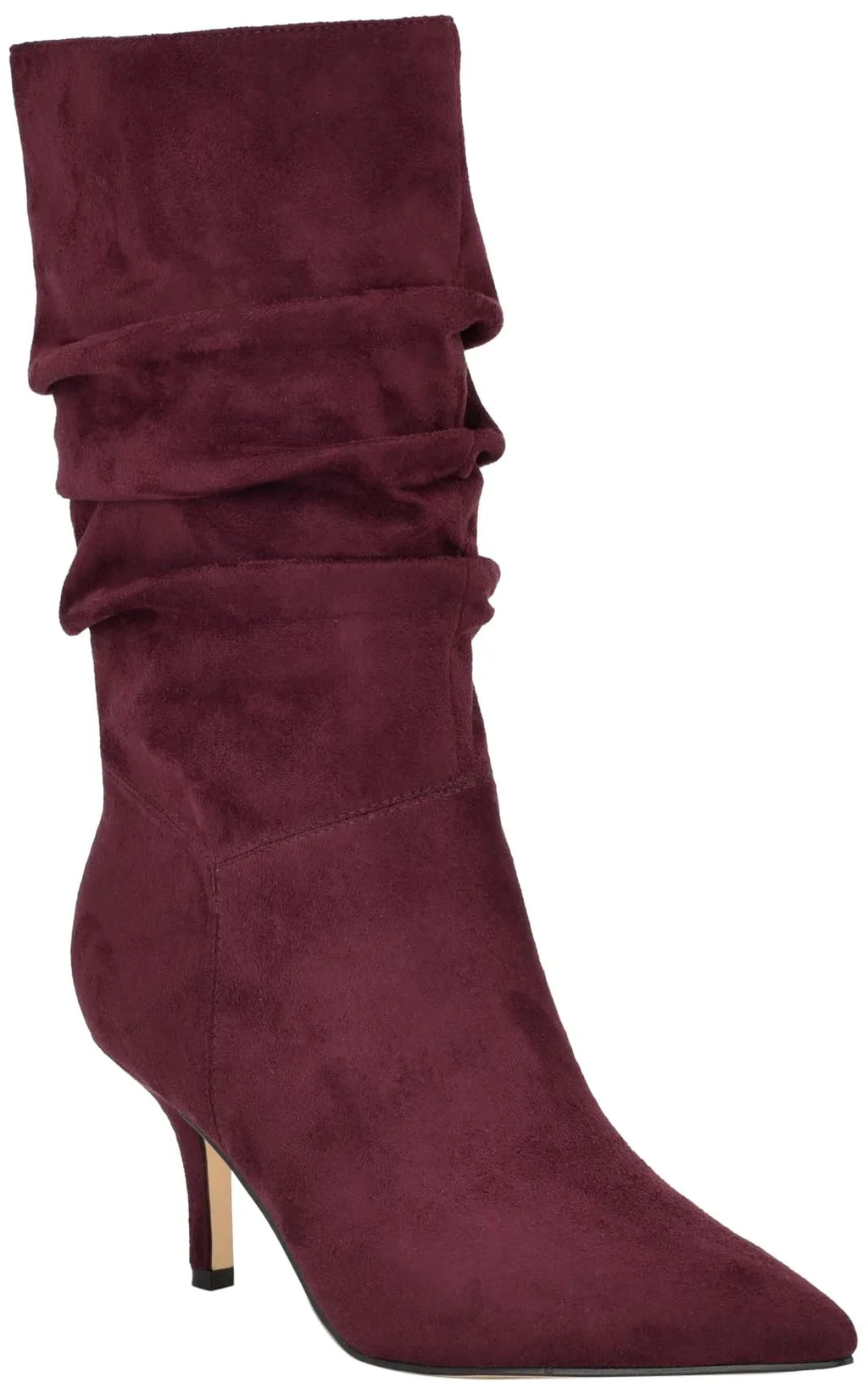 9, Calf Mycki Stiletto Boot 600 Heeled Mid Nine West Wine Women's