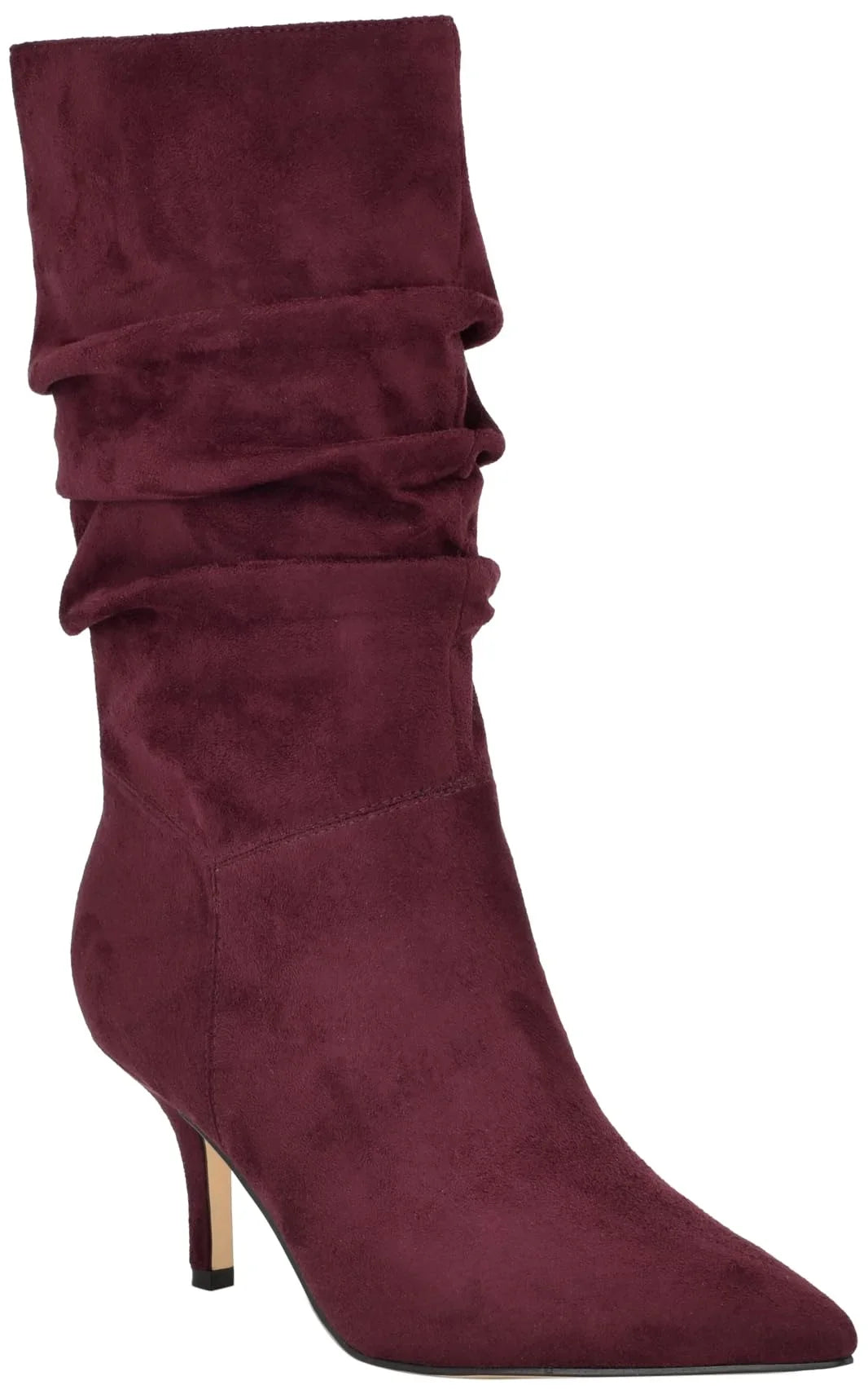 9, Calf Mycki Stiletto Boot 600 Heeled Mid Nine West Wine Women's
