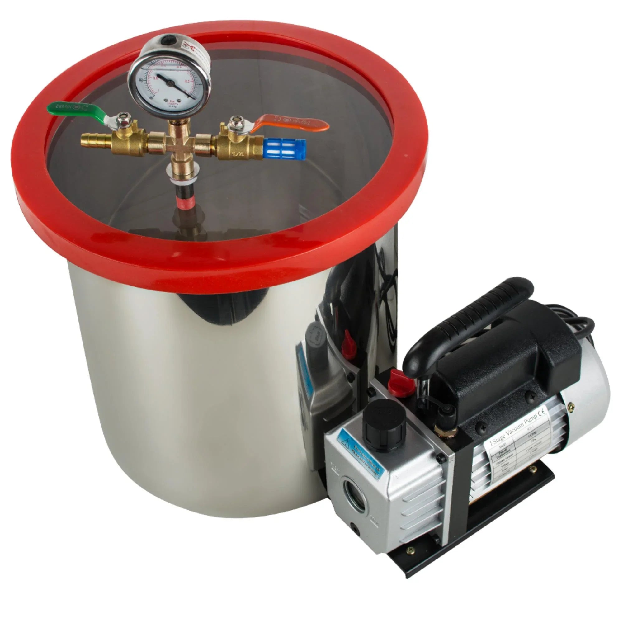 Gallon Efficiently & Eliminate 5 Powerful Ultimate - Steel Vacuum Vacuum 3CFM Air Bubbles our with Chamber Kit Silicone Stainless Pump Degassing Machine