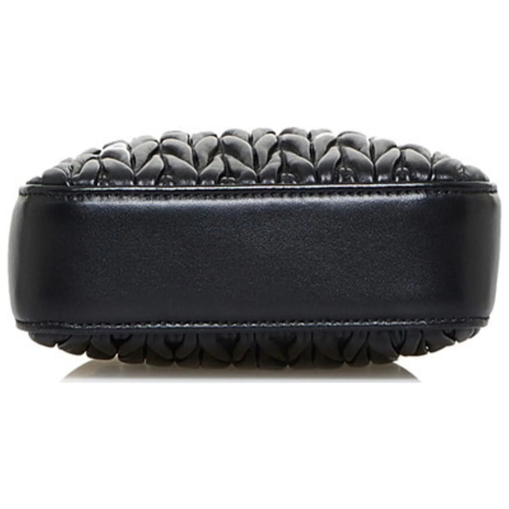 (Good) Miu Miu 5BA220 Leather Shoulder MIUMIU Materasse Black Pre-Owned Ladies Nappa Miu Bag Silver Crystal
