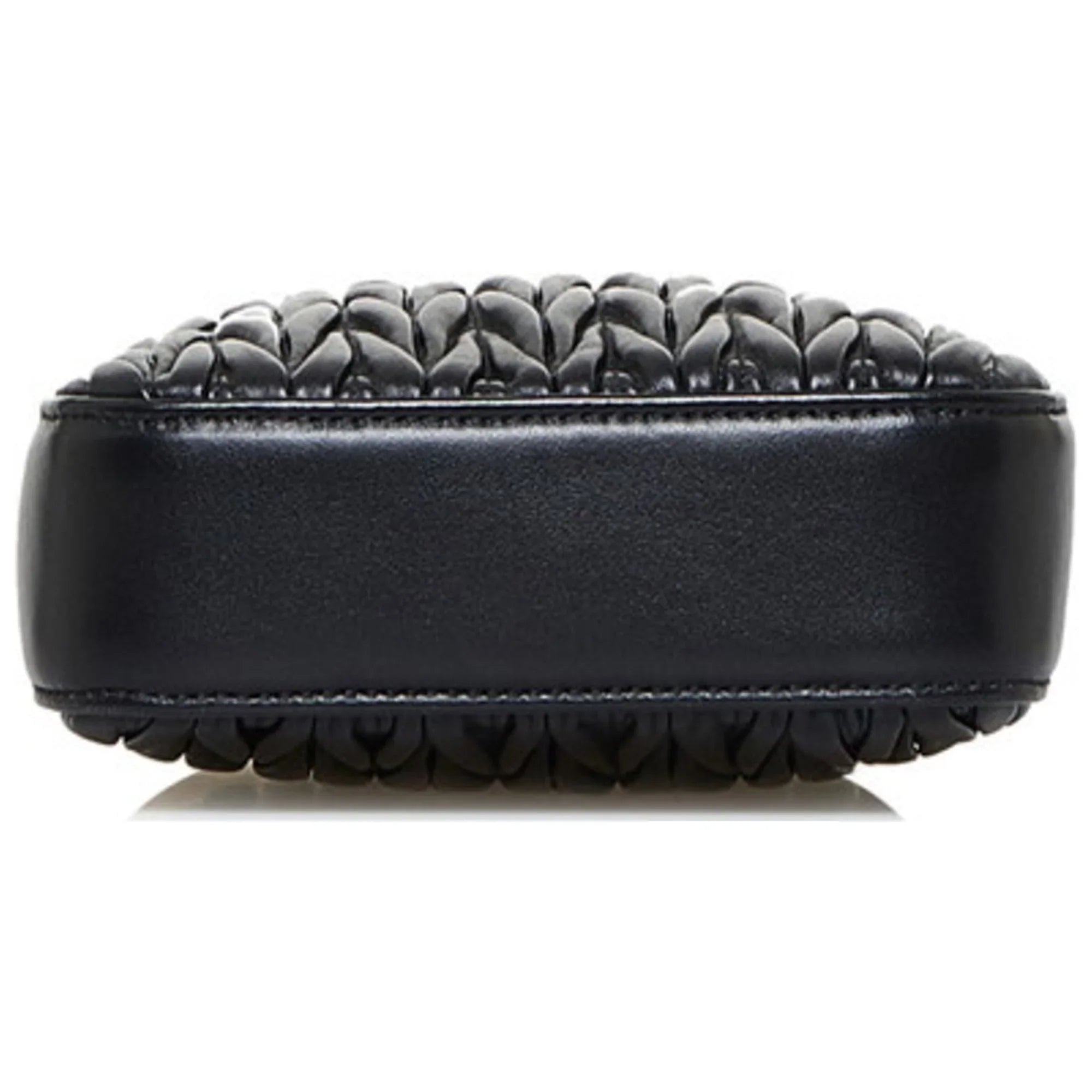 (Good) Miu Miu 5BA220 Leather Shoulder MIUMIU Materasse Black Pre-Owned Ladies Nappa Miu Bag Silver Crystal