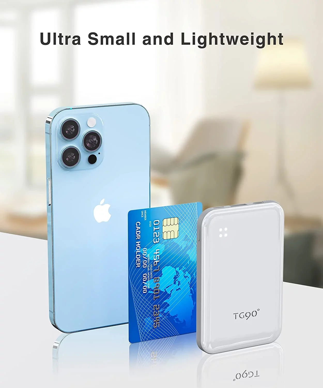 White with Pro Power More Small Pro Compatible Charger Max/12/12 Phone Max/X/XS/8/7/6/SE Portable Mini Portable Max/11/11 Built-in 4500mah TG90 Bank Pro Cable, iPhone with Cell and Charger 13/13