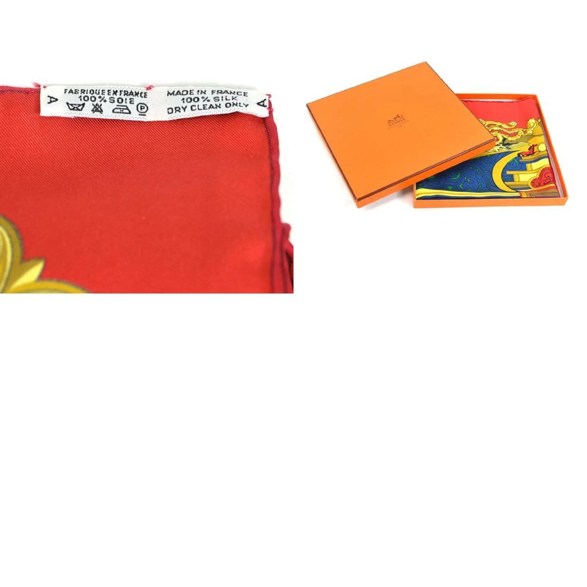 Red/Multicolor ANIMAUX Silk Pre-Owned Women's Carre 90 Hermes (Good) Scarf SOLAIRES HERMES