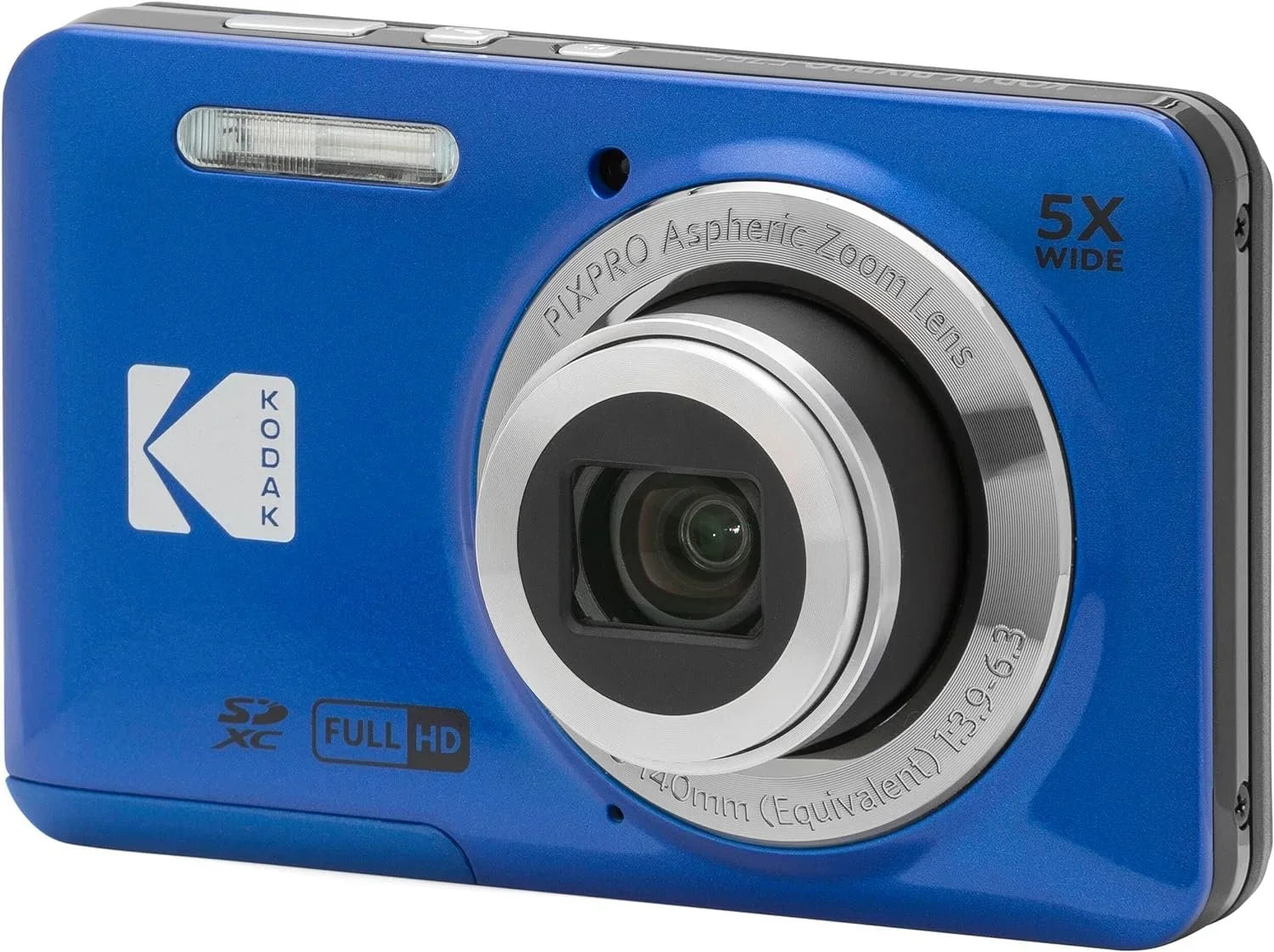 Digital + + Angle Wallet PIXPRO Reader Camera HD and + 28mm Full 16MP Card Cleaning 1080P + LCD Camera Memory Zoom 2.7" Blue 64GB Wide Kodak FZ55 Optical 5X Tripod Video Case Bundle +