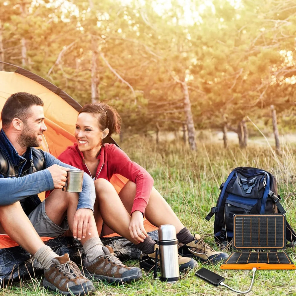PD2.0 Charger Foldable ETFE Panel Phones IP67 USB Backpacking Emergency Small USB-C FlexSolar 5V Waterproof for Bank Tablets Lightweight Panel Power Hiking Power Solar 20W USB-A Camping Portable