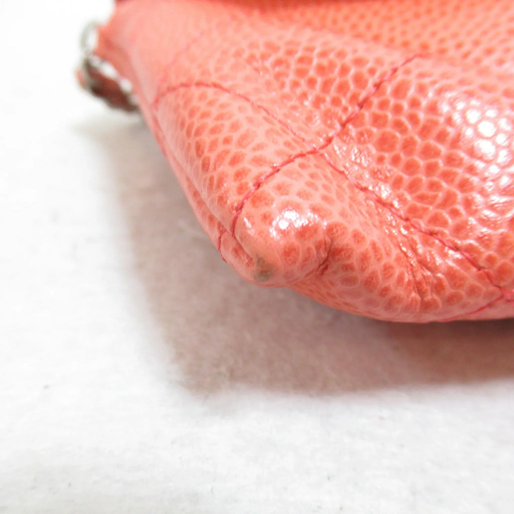 CHANEL wallet (Grained Chain Pre-Owned Calf) (Good) Caviar Skin Pink