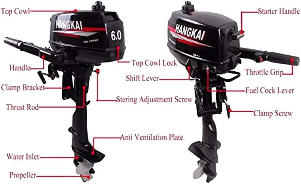 CDI Tiller Fishing 6 Outboard System Marine Water HP Motor MONIPA Shaft Inflatable Boat Engine Cooling 2-Stroke