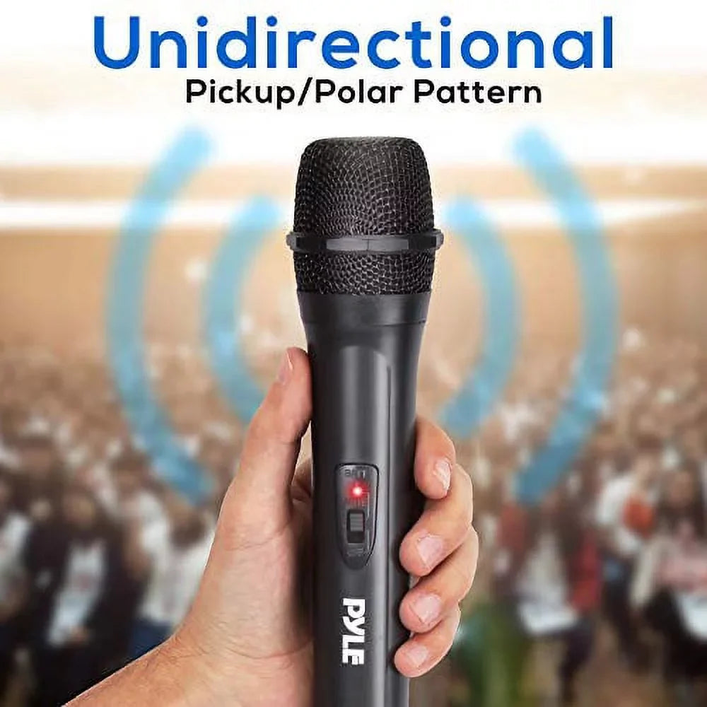 '- with Microphone Transmitter System Receiver Pyle Professional - Audio Mic Pro PDWM91 Handheld VHF Adapter