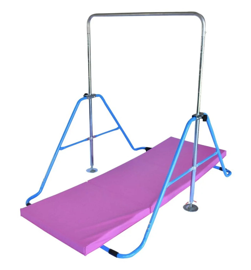 Bars Bar Gymnastics Kip Kip Kids Monkey Blue Tower Height for Climbing Horizontal Adjustable Bar Folding Training Gymnastic with Expandable Bar Fitness Mat