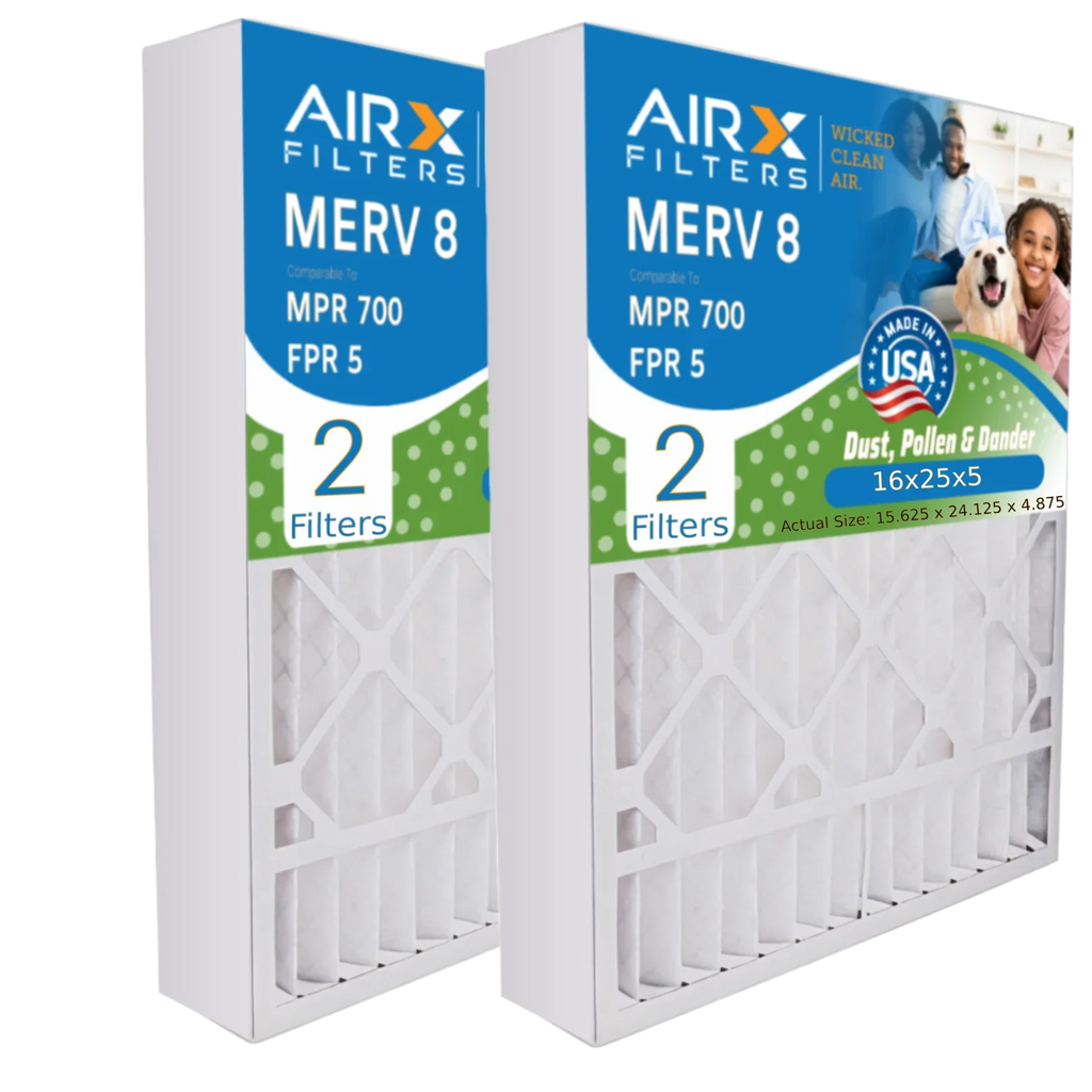 8 2 Filter MPR Filter 46585900 by Made Field AIR. USA Pack AIRX MERV FILTERS 16x25x5 Compatible with 16x25x5 Furnace Comparable Controls Premium & 5 FPR 700 Air WICKED CLEAN # to