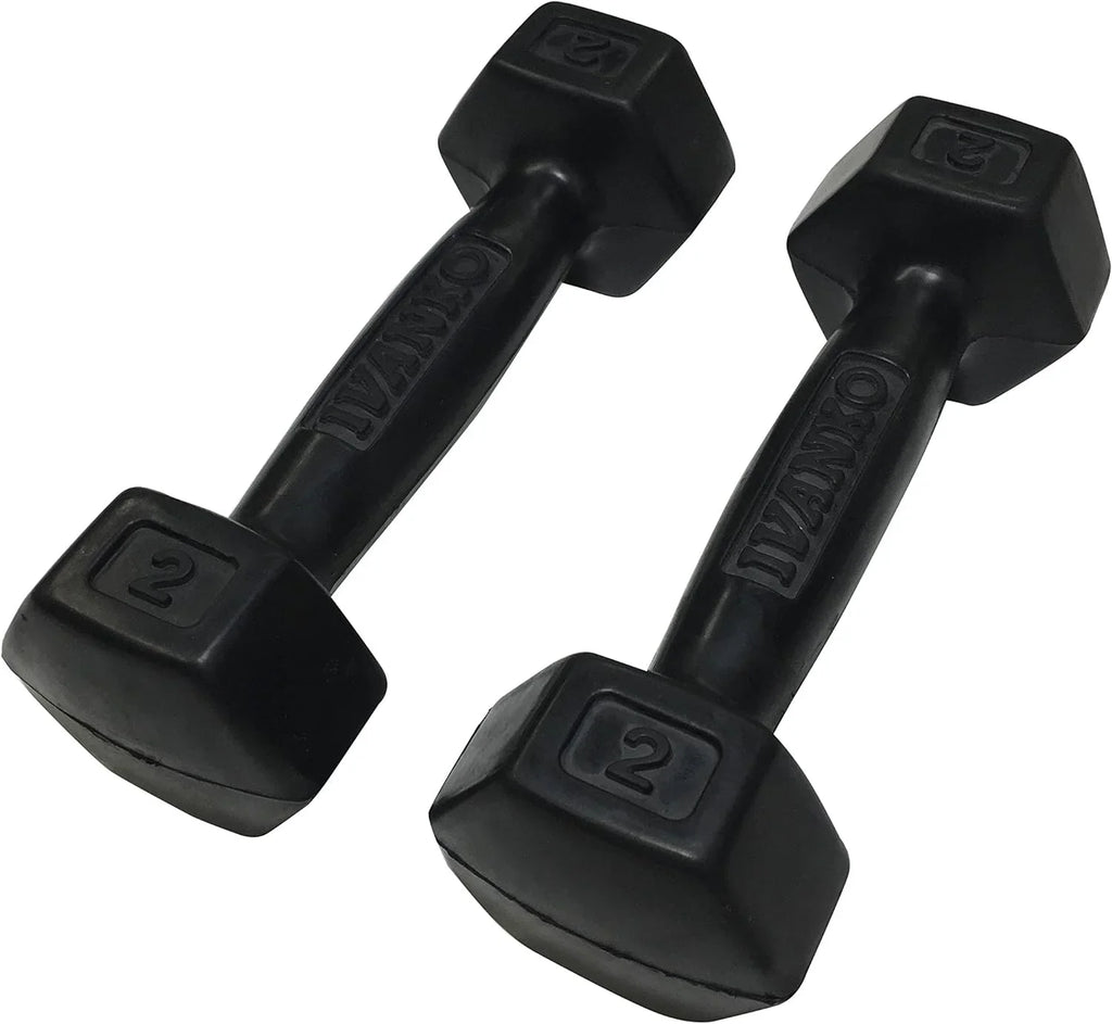 (PAIR) Rubber Lbs 2 Dumbbells,