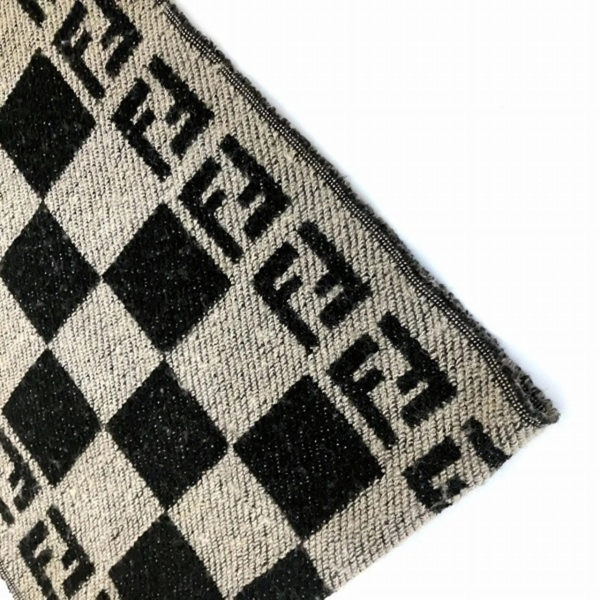 accessory block Pre-Owned men's scarf brand (Good) FENDI check Zucca fringe pattern
