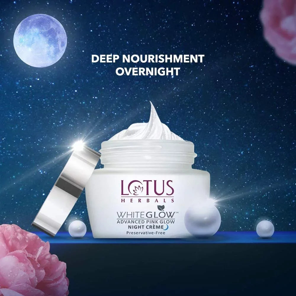 Cream| Whiteglow Skin All For | Advanced Herbals Types Pink Lotus Night 50g Glow