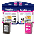 62CS Black(MICR) 62MS Color Cartridges HP Life - 4X VersaInk-nano