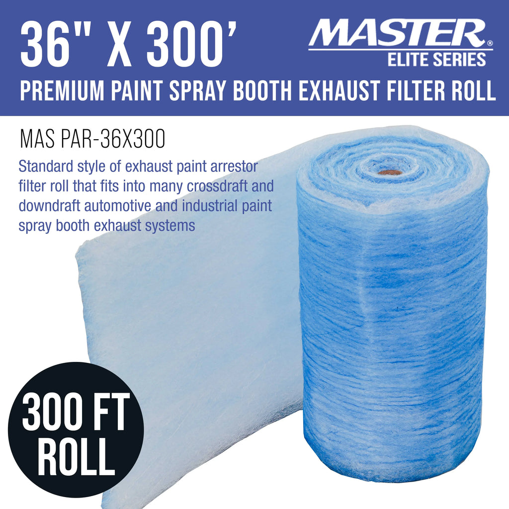 Paint Roll, Elite Booth Autobody Paint Overspray - Auto Fiberglass Arrestor Booths Filter Spray Captures Premium x - in Particles 36" Refinish Exhaust Paint Gram 18 Traps 300' Master Heavy-Duty