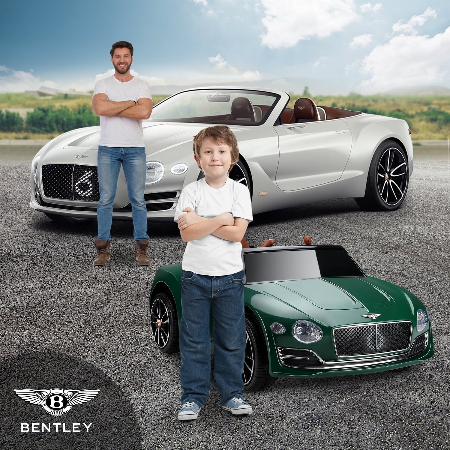 on 3+, Car, LISUEYNE Licensed Green Ride Remote on for Electric 12V Official Bentley Music, Boys Control, Ride Age Girls Car with Car