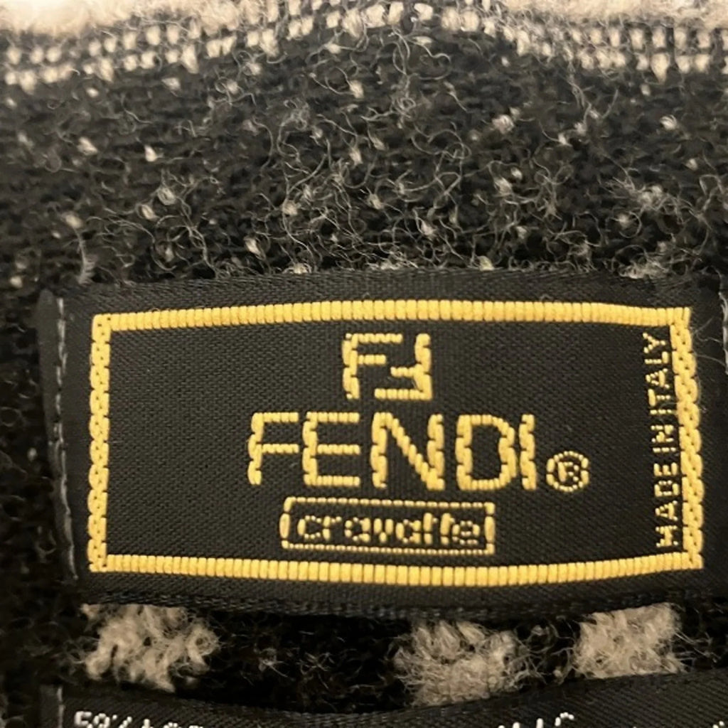 accessory block Pre-Owned men's scarf brand (Good) FENDI check Zucca fringe pattern