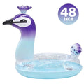 Melia Glitter Designed Peacock Kids Pool for 48 Inflatable Fast Water Party Float Raft Valves Beach with Toys Decorative Inch | Party Lounge Game Summer Swim