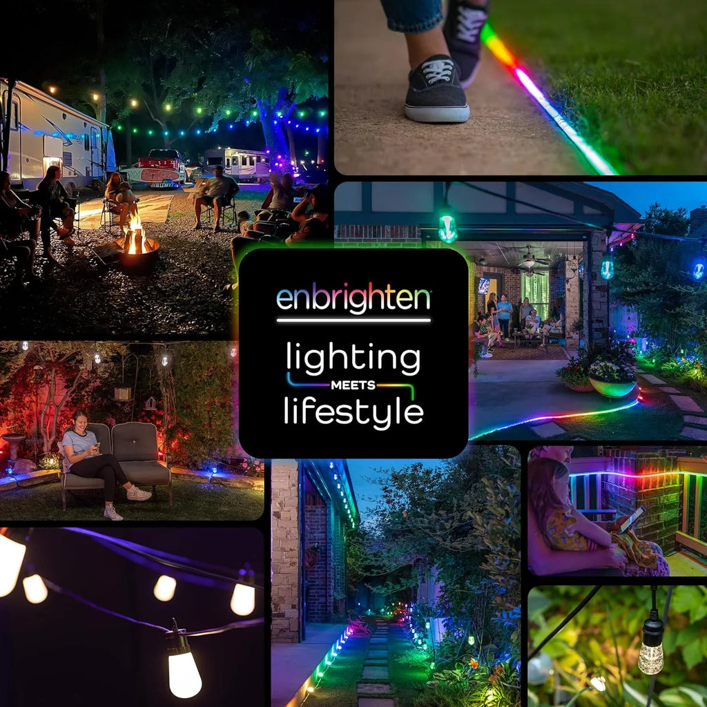 String 96 Lights, Customizable, 79617 Dimmable Wi-Fi Outdoor RGB Lights, Changing App Lightweight 30 Smart Lights, Control, MINGFENG Color Weatherproof, String Patio ft, LED