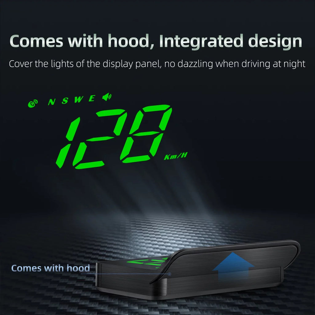 Projecter moobody Car Alarm GPS HUD Model Warning Speedometer Display Driving Vehicle 3.5 Fatigue Digital Windshield inch Overspeed Head-up
