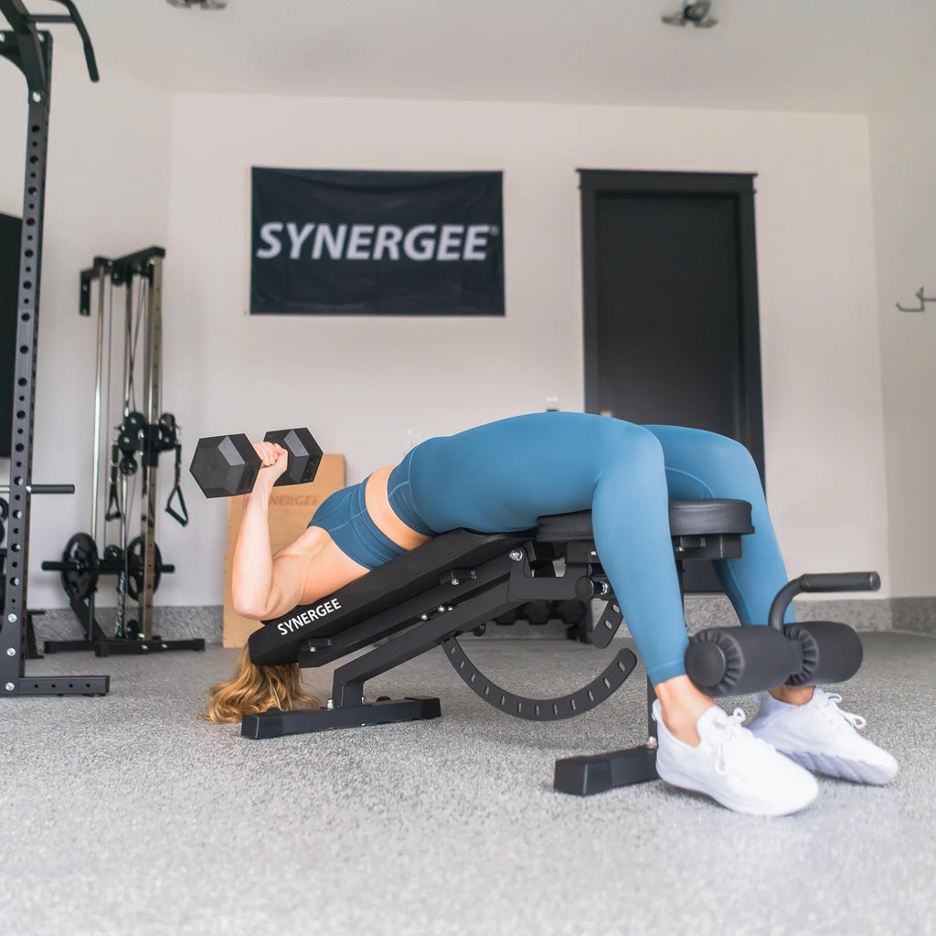 Bench Home & Great Decline & and Synergee Adjustable Bench. Garage Workouts. Weight for for Gym. Exercises Press Commercial, Incline Dumbbell Workout Barbell