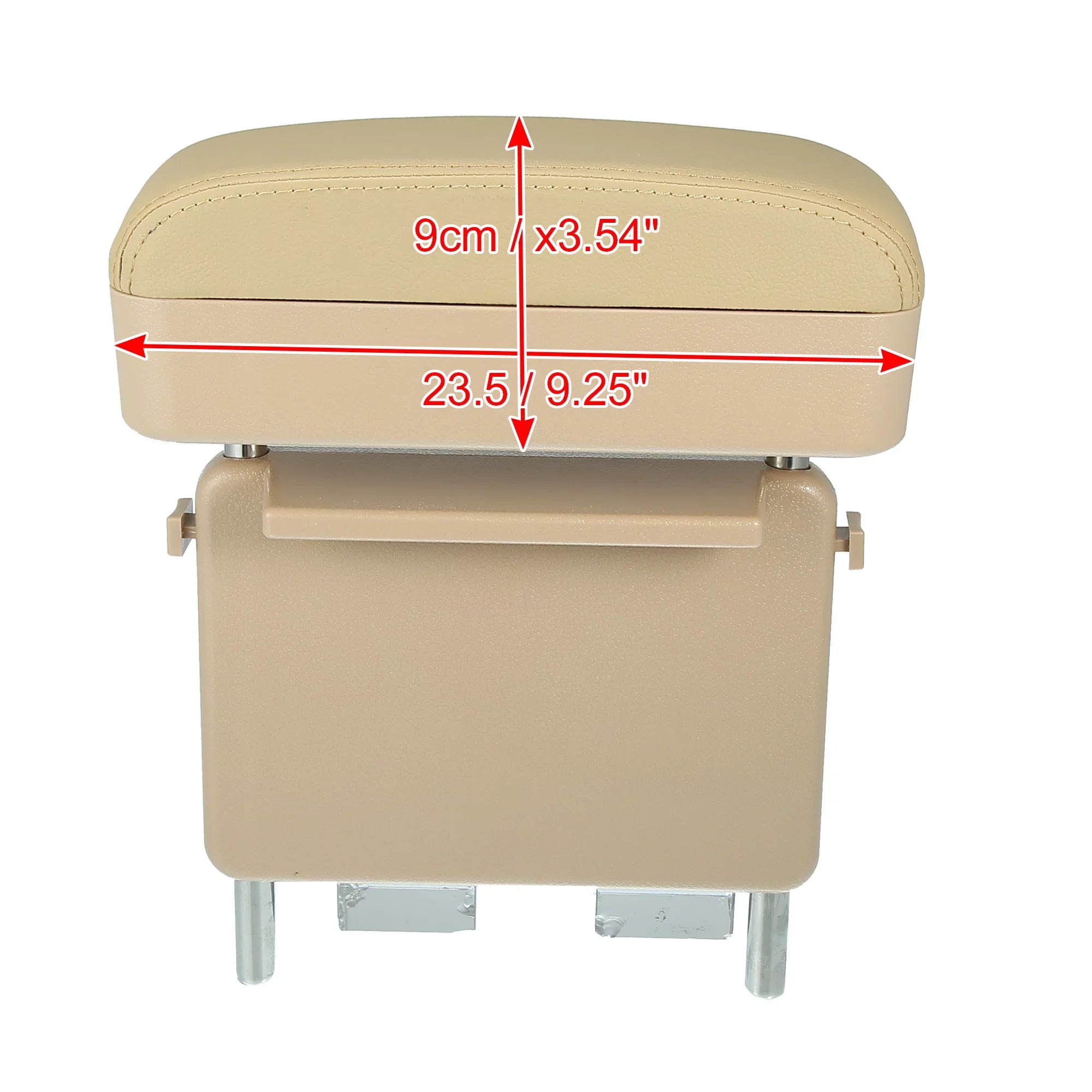 PU Beige Organizer Box Armrest Gap Car Center Extender Armrest Leather Seat Adjustable Armrest Storage Box