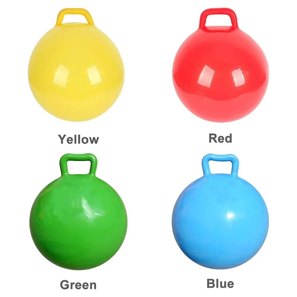 Ball Adults Children Toy with Kids Exercise Handle for Pure Ball Bouncing Inflatable Hop Jumping Color