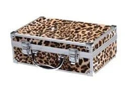 Premium Aluminum Case Leopard 51pc Beauty w/ Up Cameo Make Cosmetics Set