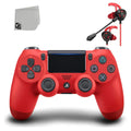 PS4 Sony For Wired Dual Gaming Controller Pre-Owned (Refurbished: Console BOLT Red Shock AXTION Bundle New) Earbuds Like +