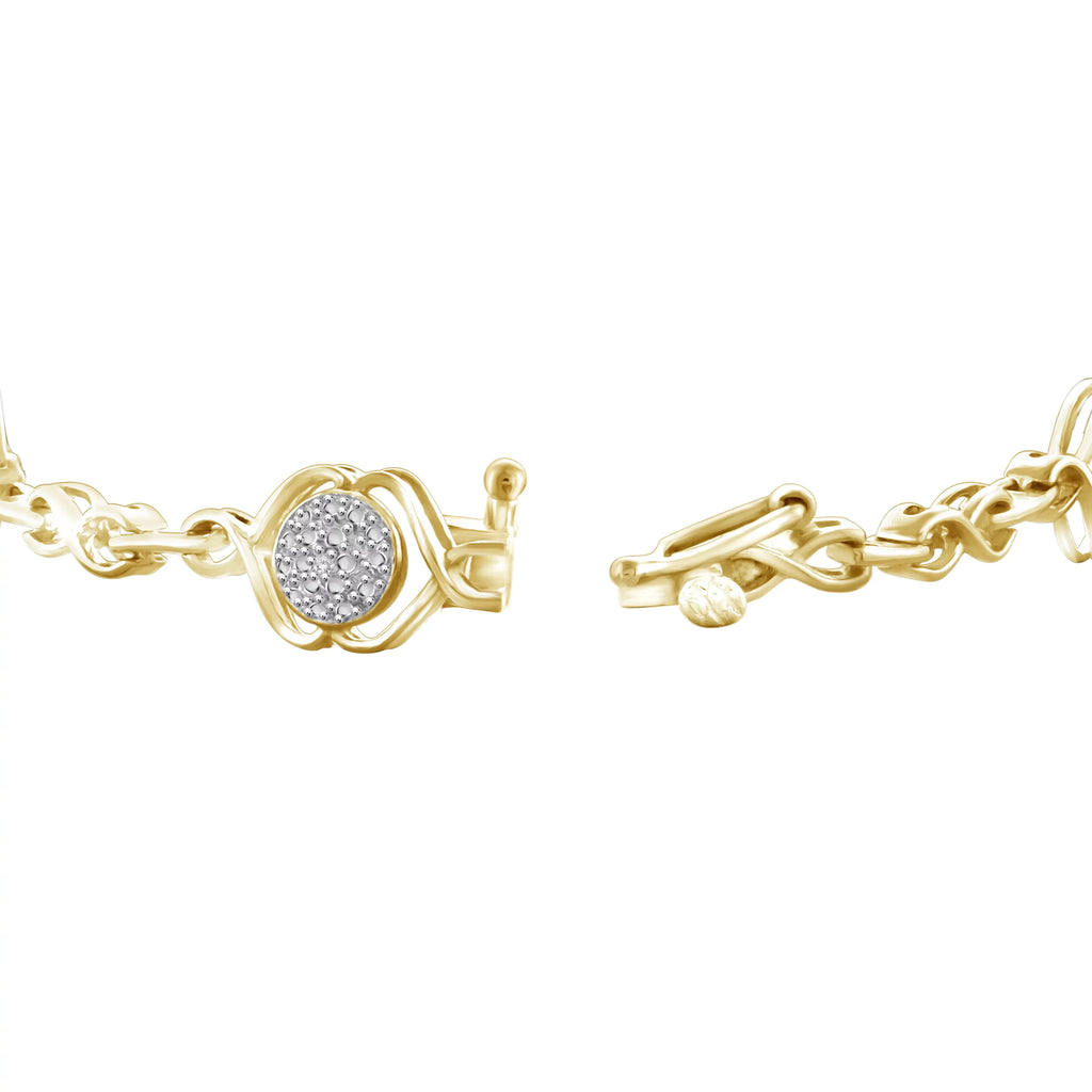 Sterling Bracelet Round-cut Accent Silver Diamond White
