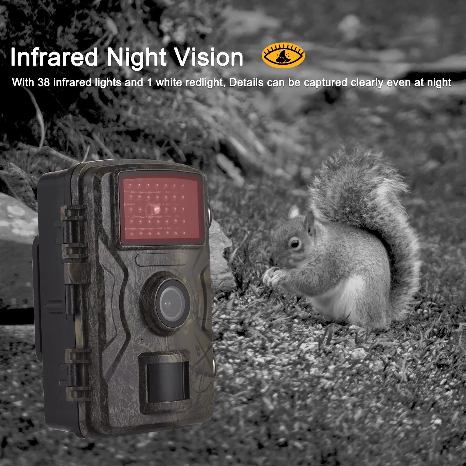with 1080P Eccomum Camera Inch Trigger 16MP Night Color Wildlife Infrared Time Tracking Trail Motion Camera Supports 2.0 TFT 0.8s Vision Waterproof Camera IP66 Screen Activated