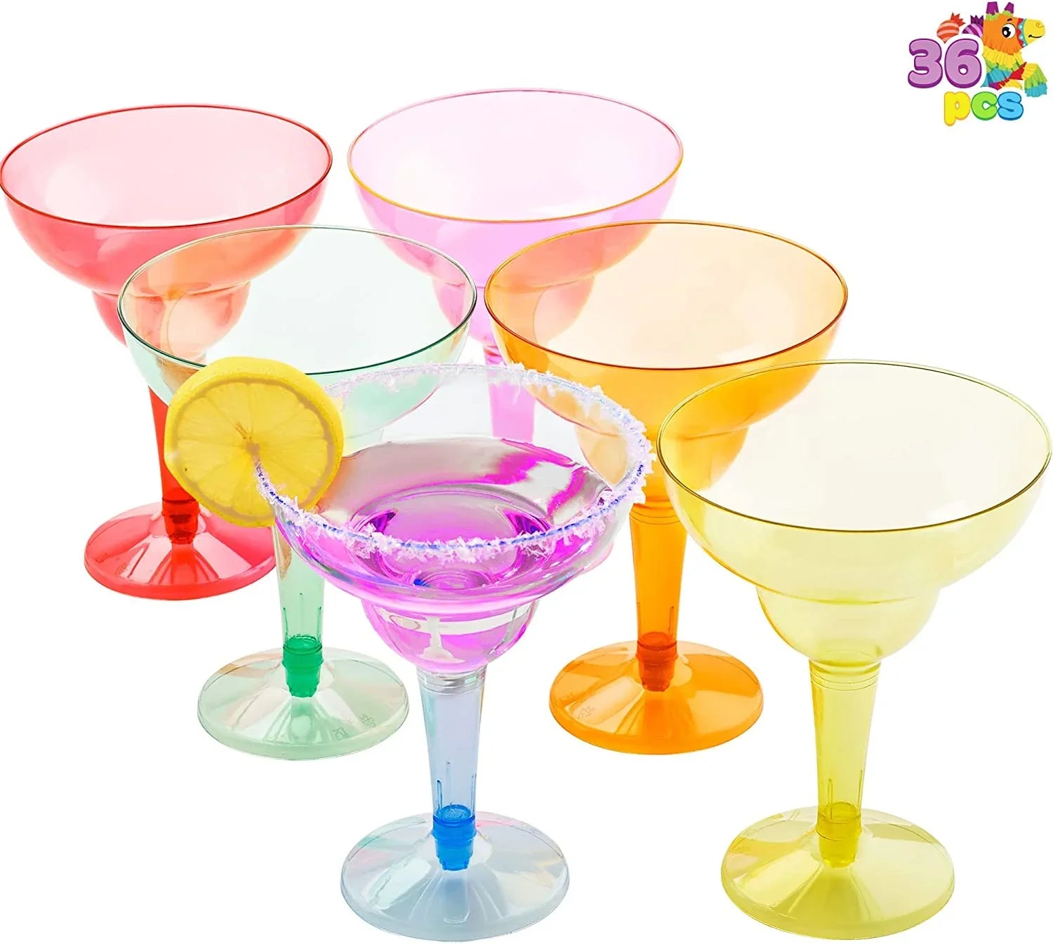 Pcs Mexican Cups Cinco Margarita De oz Fiesta Taco Decoration Party JOYIN Decorations,12 Plastic Fun,Plastic Party Cinco Glasses Party Mayo Glasses Margarita Theme Supplies for De 48 Mayo