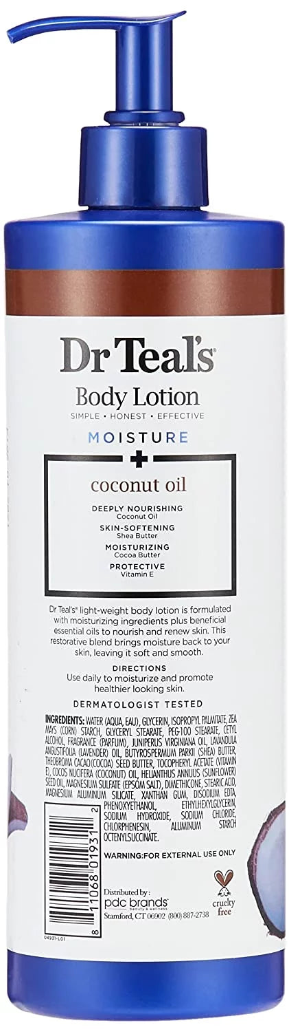 Teals Oil, Nourishing Plus 18 Oz, Dr Moisture Lotion, Body Coconut 3 Pack