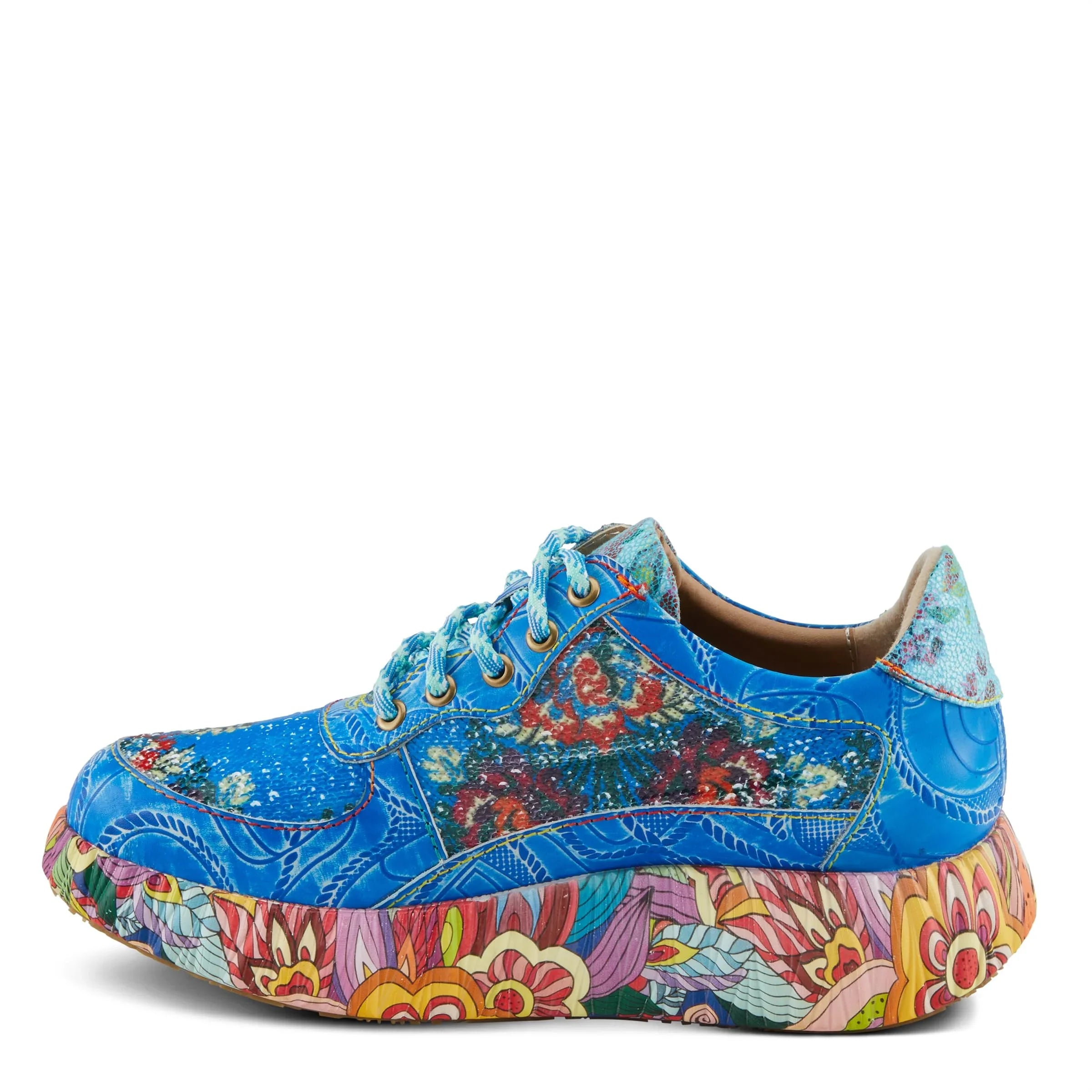 | Step Multi Energetic 42 Spring 10.5-11 Sneakers US EU Fashion Multicolored Blue / CAFFEY Women's Unique Patterns L'Artiste