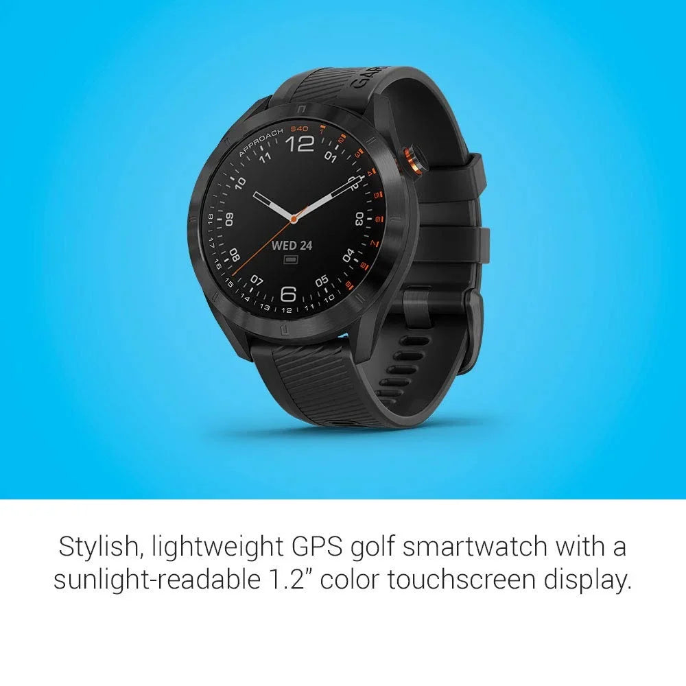 Approach GPS Touchscreen with S40, Black Garmin Stylish Golf Smartwatch, Display, Lightweight