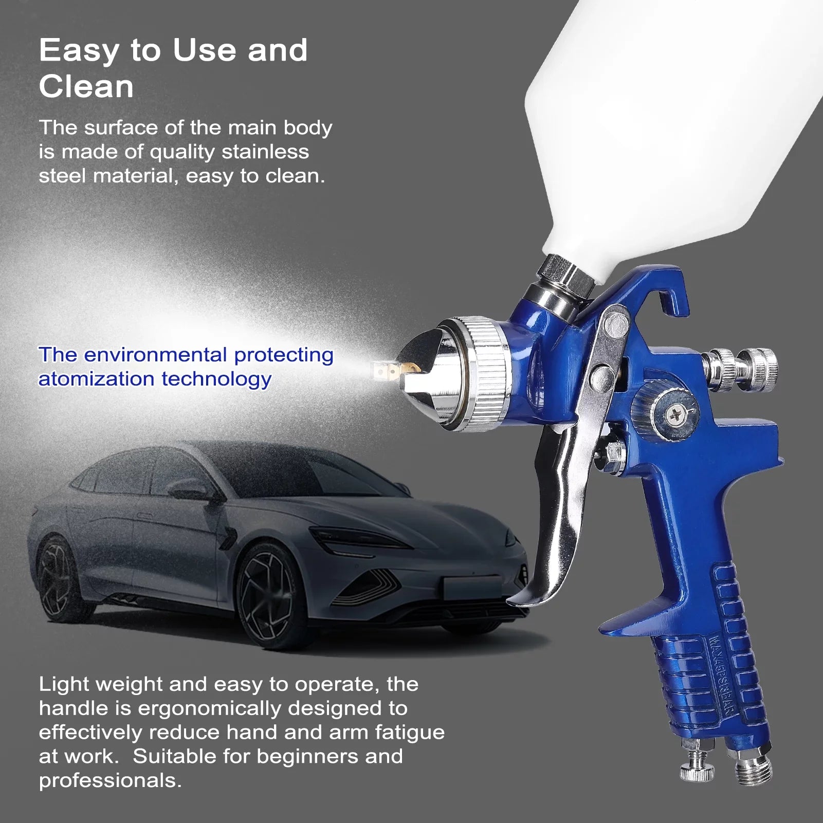 Paint Kit Stainless Capacity Yabuy Repairing Tool Large Sprayer Steel Airbrush HVLP Paint Set 600CC Spraying Car Air Device Auto