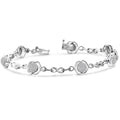 Sterling Bracelet Round-cut Accent Silver Diamond White