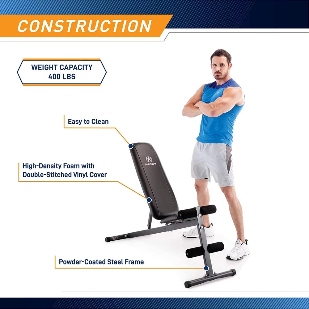 Incline, Deco Bottle Bench Sport Upright, Cooling Utility for Marcy Exercise SB-261W with and Essentials Ounce Bundle and Decline, Flat 27 Workout Water Towel