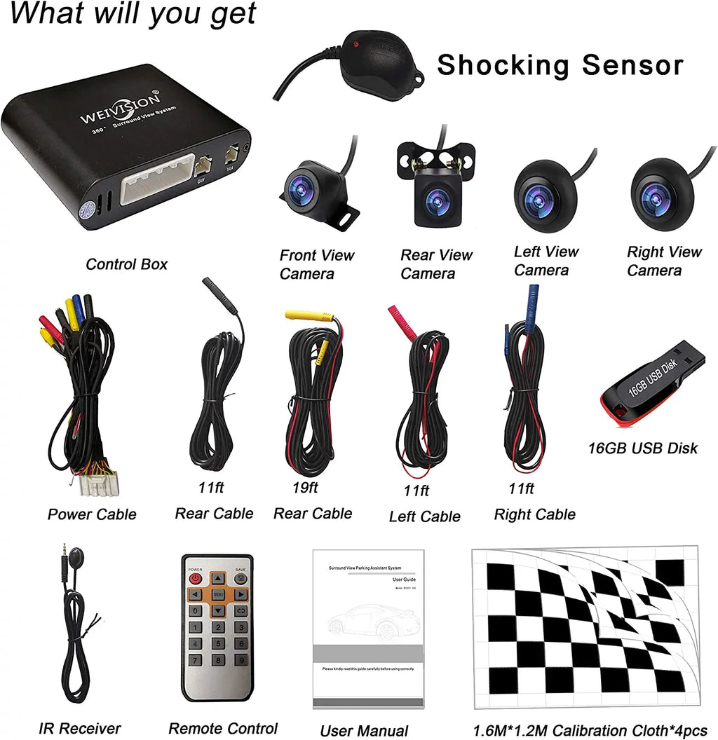 for Panoramic System Rear View 360 Car View View All Universal System Car Camera DVR Weivision Record All Bird Degree Round