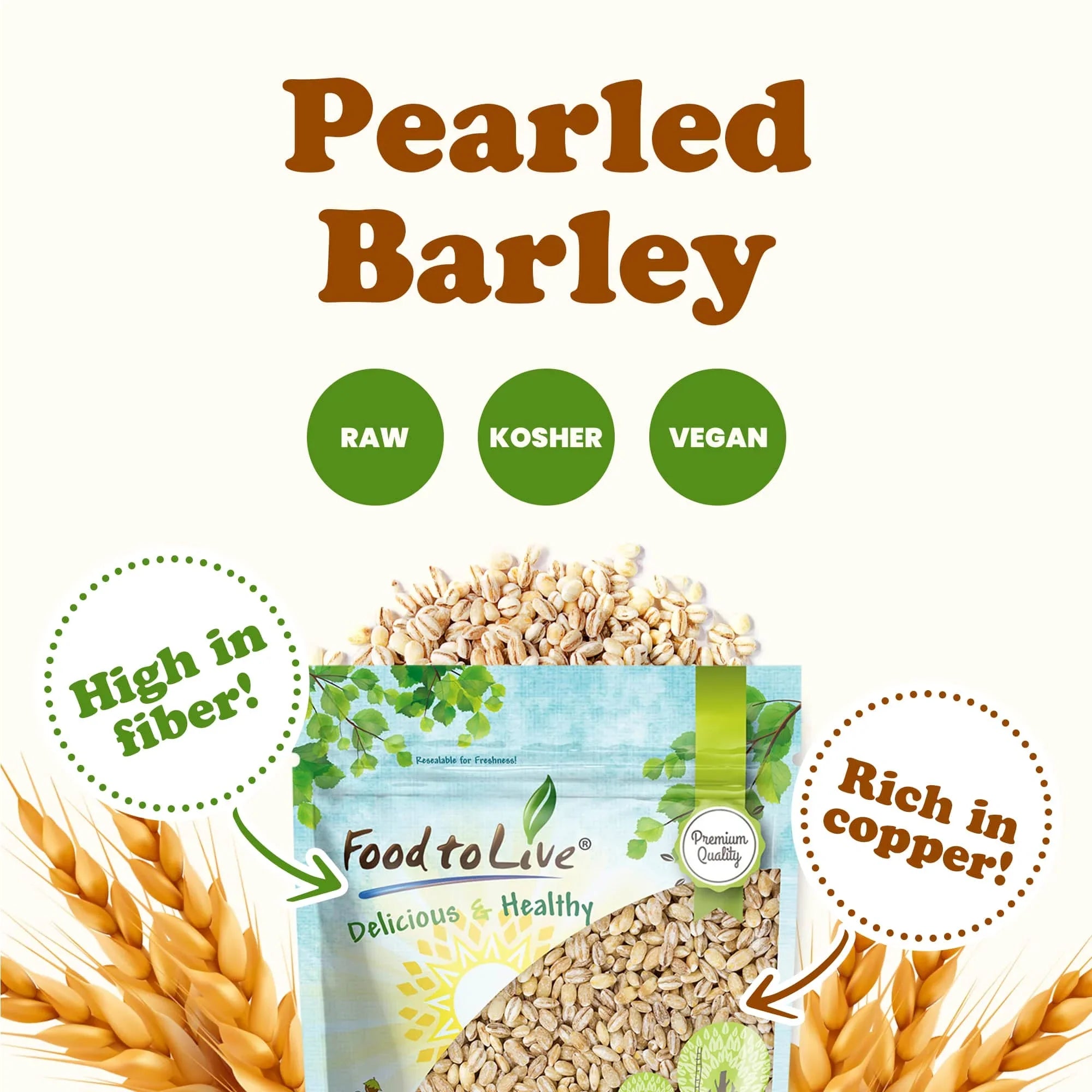 Vegan, Pearled Pounds Live by Raw 15 — Food to — Barley, Kosher,