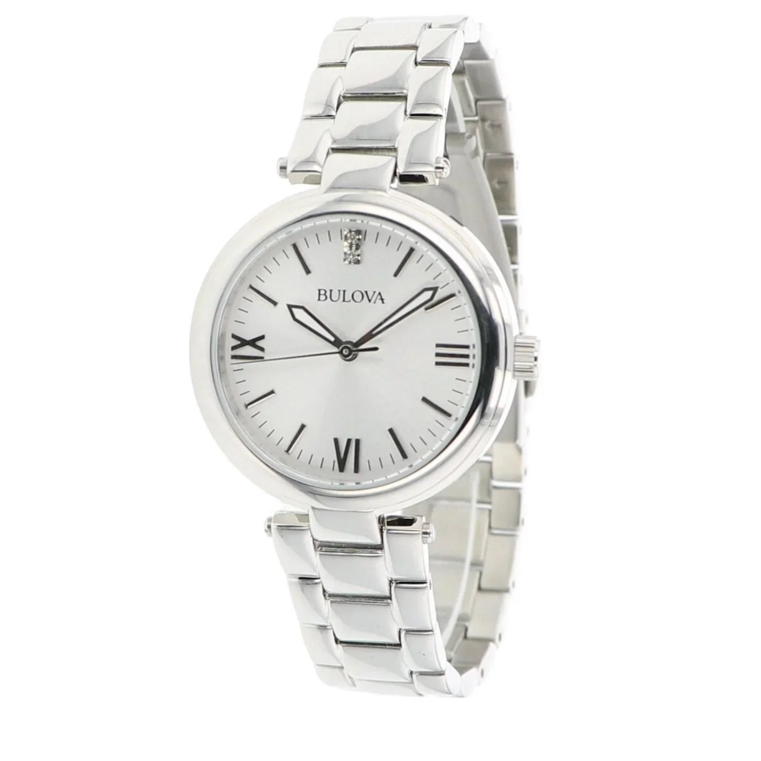 Stainless Silver Women's - Dial Bulova 96P151 Dimond Steel Watch