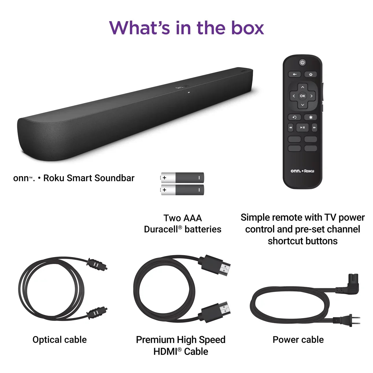 Smart Media 4K built-in onn Roku Player Soundbar Streaming with