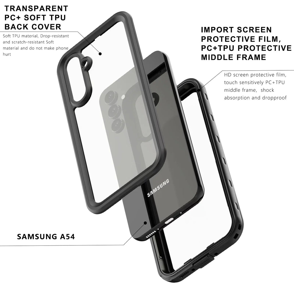A54 ELEHOLD Protection for Screen Waterproof 5G Full-Body Built-in Shockproof 5G,IP68 for Waterproof Scratch-Resistant Case Samsung Underwater Rugged A54 Samsung Protector Galaxy Case Dustproof