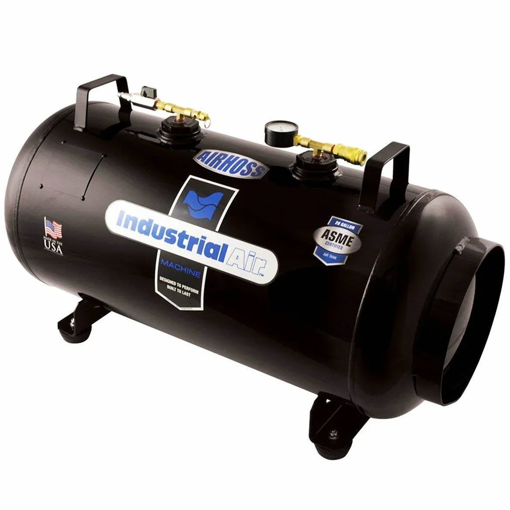 Industrial Vertical AirHoss Air Auxiliary & Horizontal Tank Small 20 Gallon Air