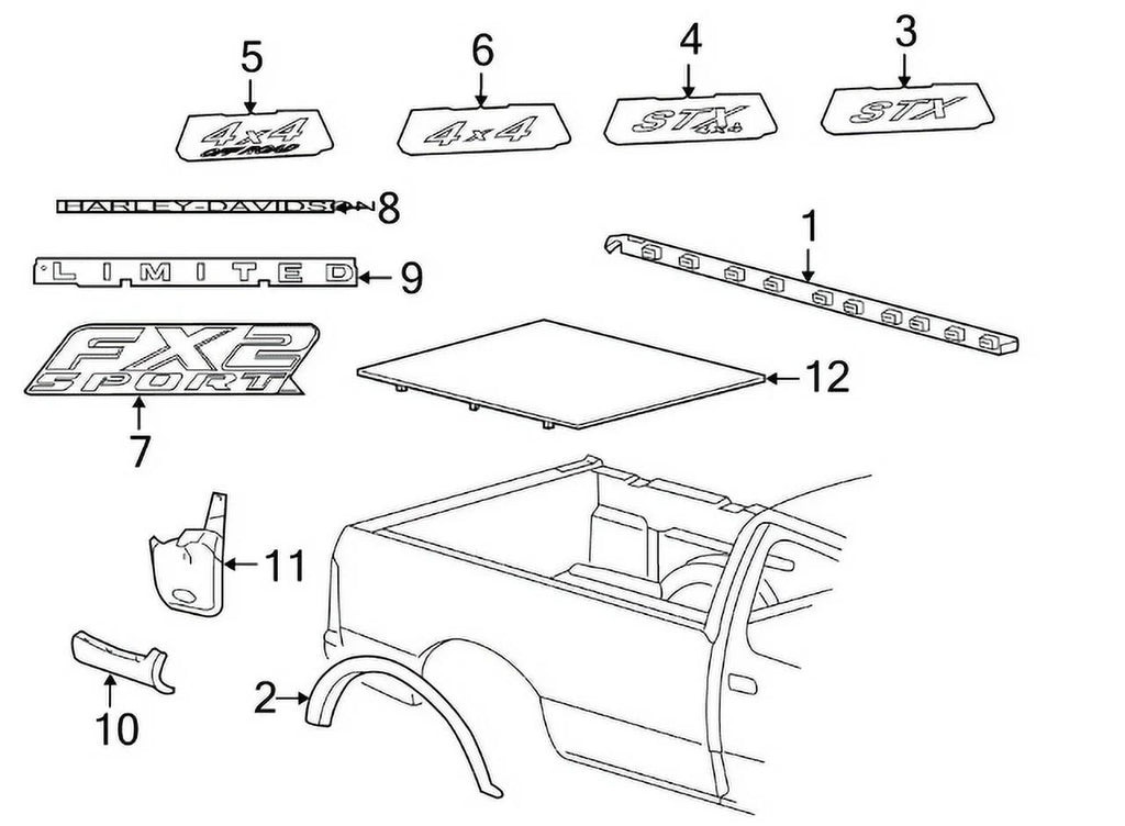 4L3Z84291A41AAA 5.5FT Bed Upper Molding (2004) Genuine Truck Ford New OE F-150