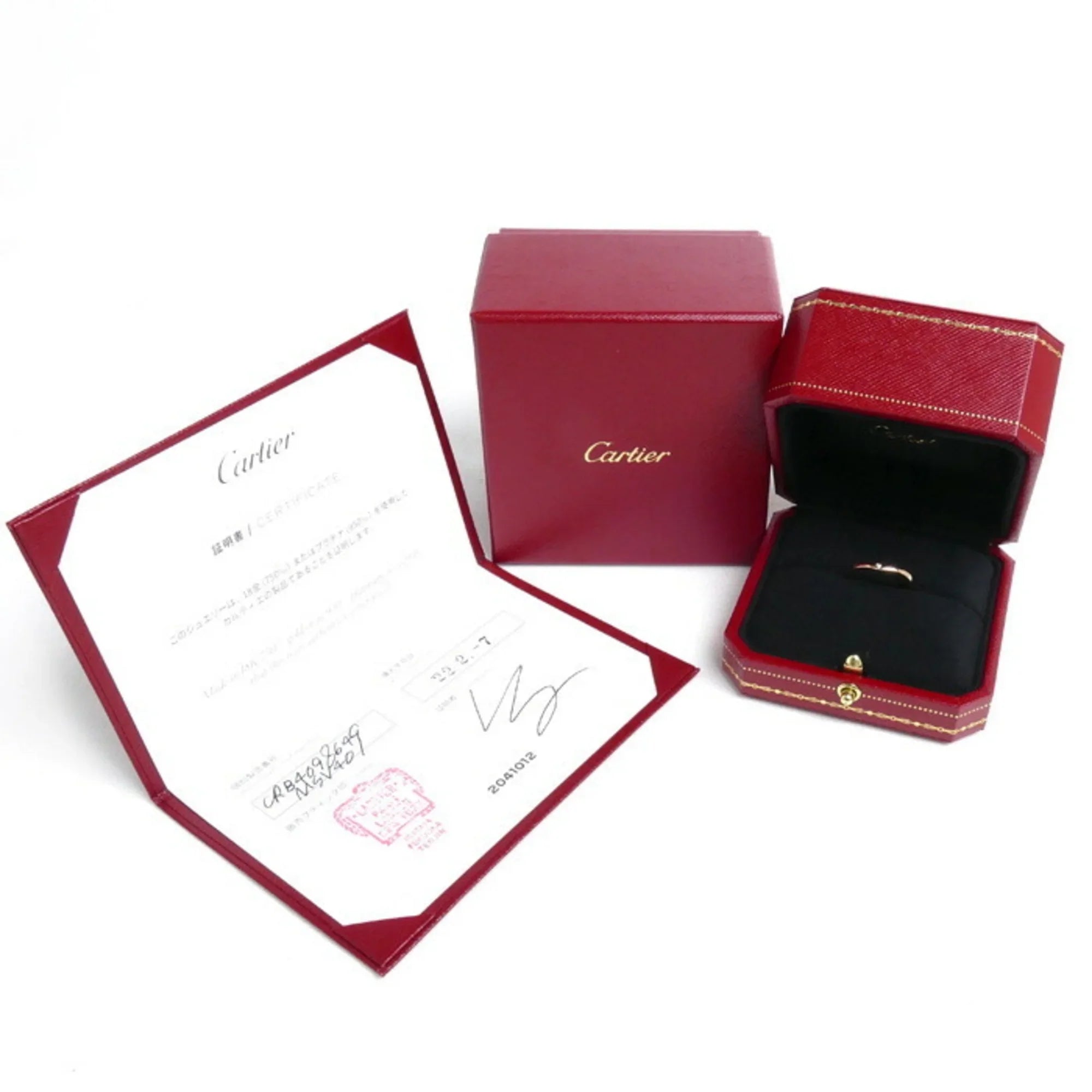 Curve 9 3PD K18PG Women's Ring (Good) B4098649 Pink Ballerina Size CARTIER Diamond Pre-Owned 2.4g Gold Wedding 49