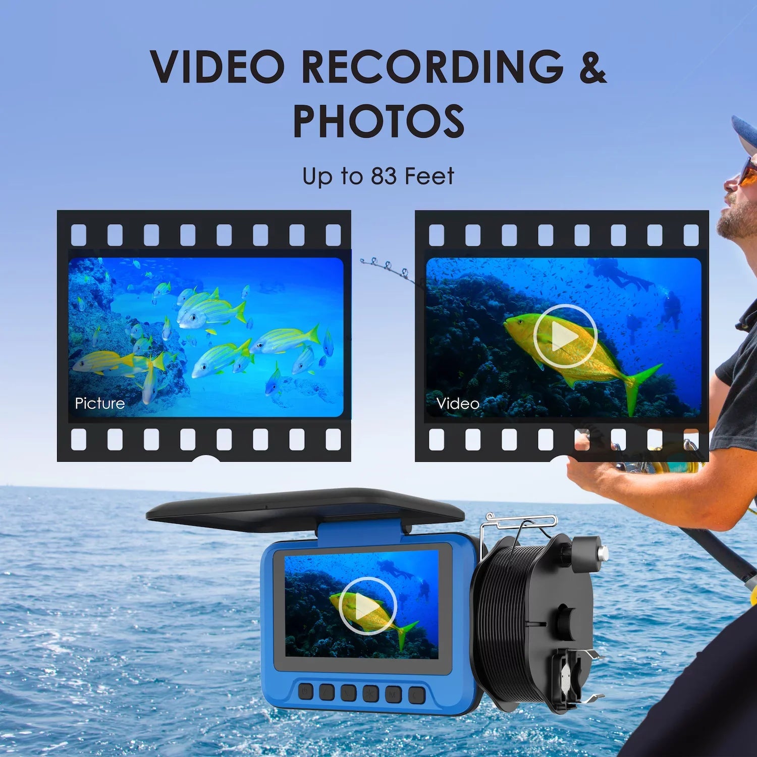 Underwater FC1 Winding Spool Camera Fishing w/ Rexing