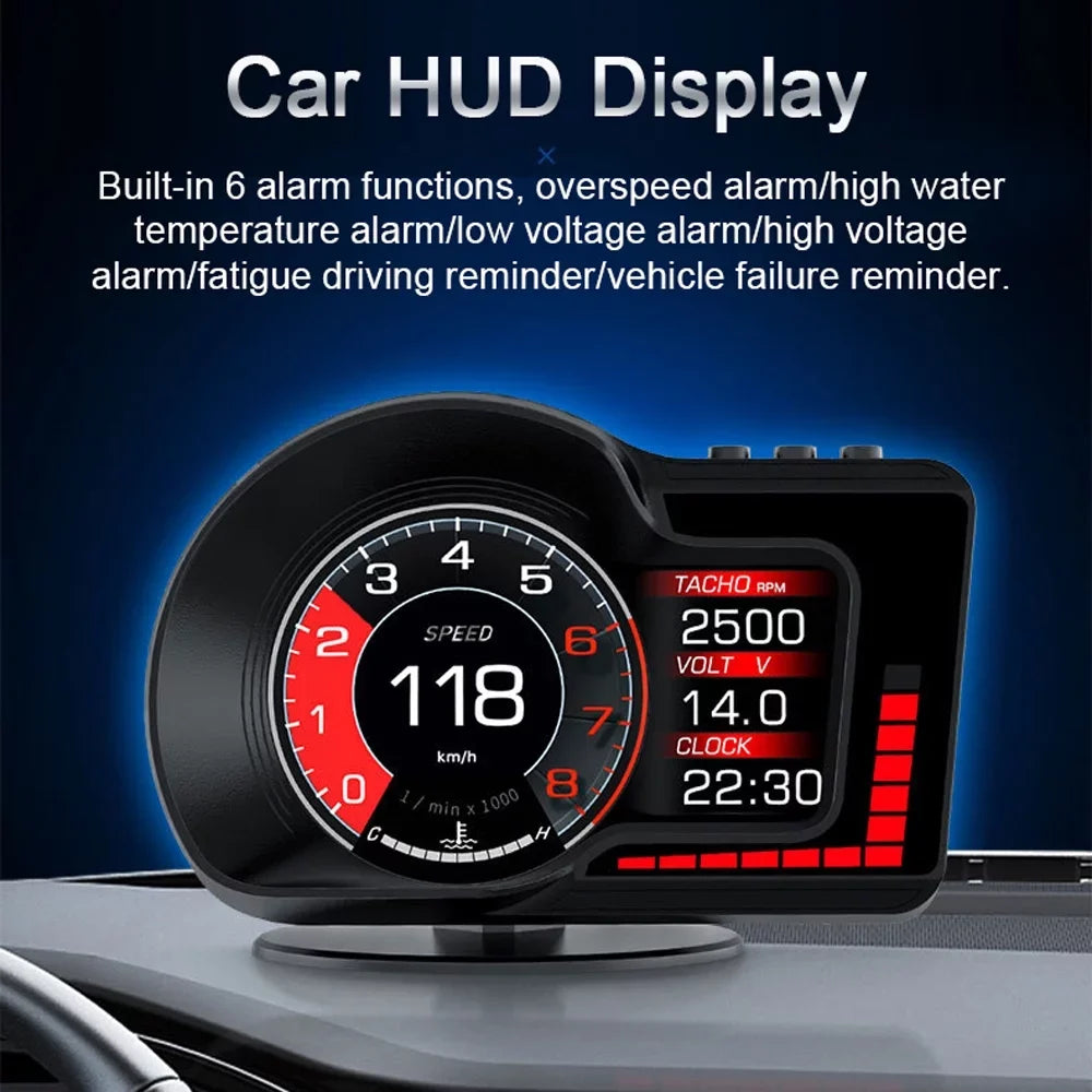 Navigation, Test, with Up Head Andoer Overspeed Brake Alarm, Car Dual System GPS Display Speed/Clock/RPM,